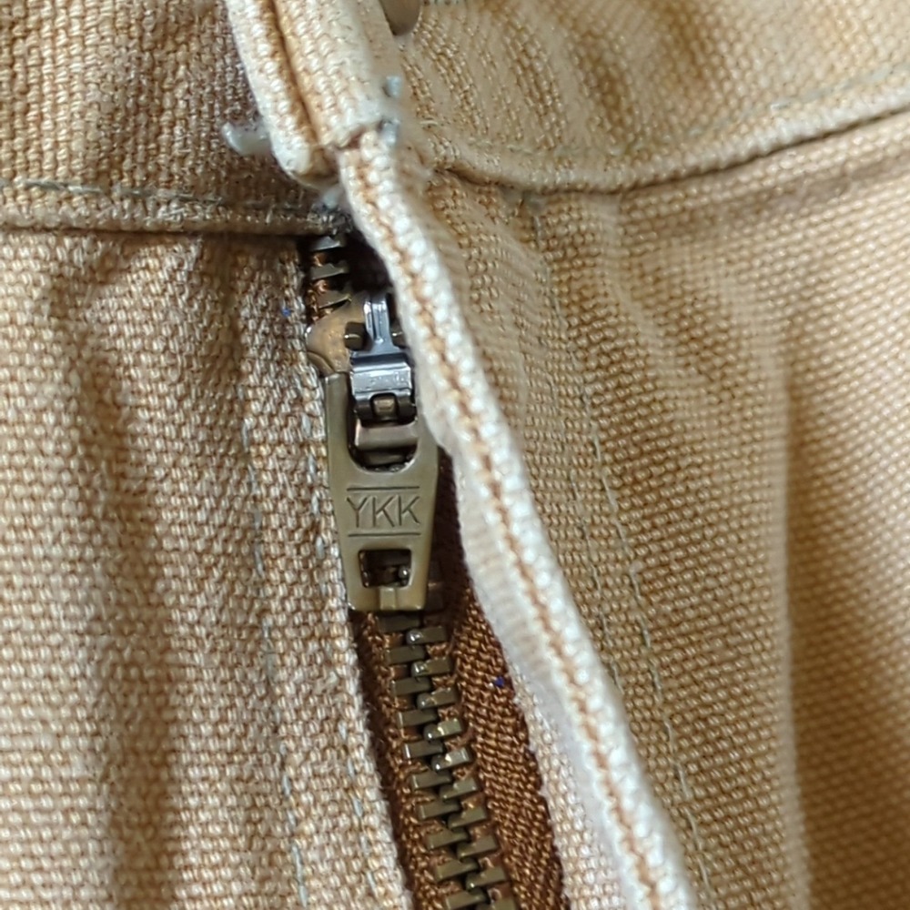 Carhartt Double Knee Logger Pants Tan Firm Canvas Workwear 38x31 Vintage Patina - Picture 5 of 12